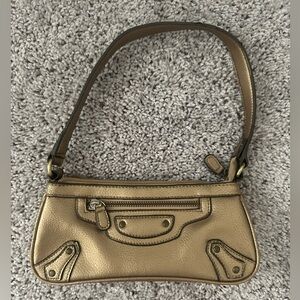 Gold Faux Leather Women's Mini Bag